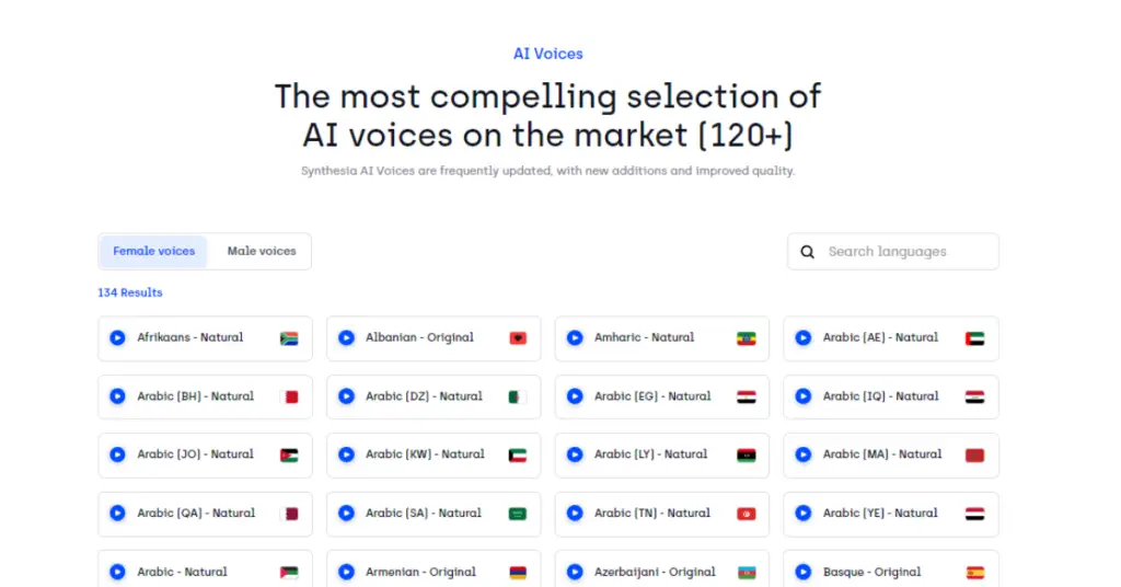 Synthesia.io Voix off de l'IA