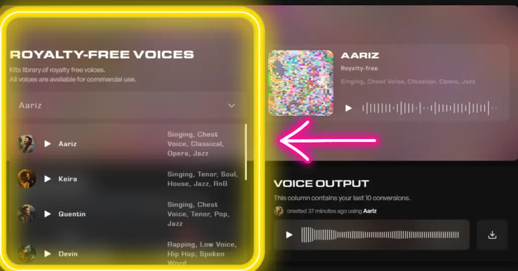 Free ITerih sus AI Voice Model Generator on Kits.ai