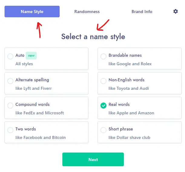 NameLix AI Name style