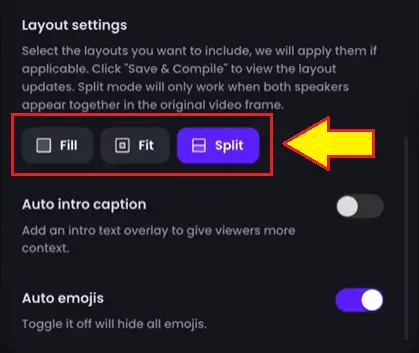 opus pro layout settings