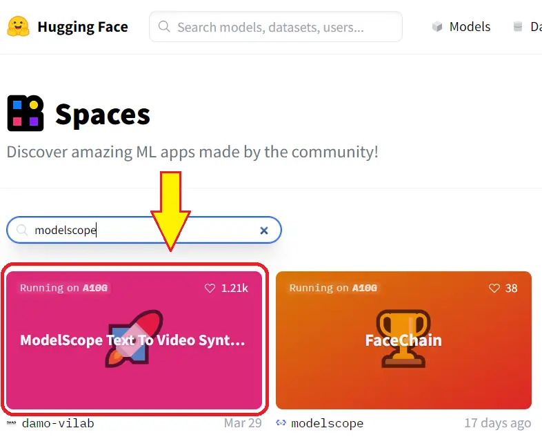 Hugging Face modelscope