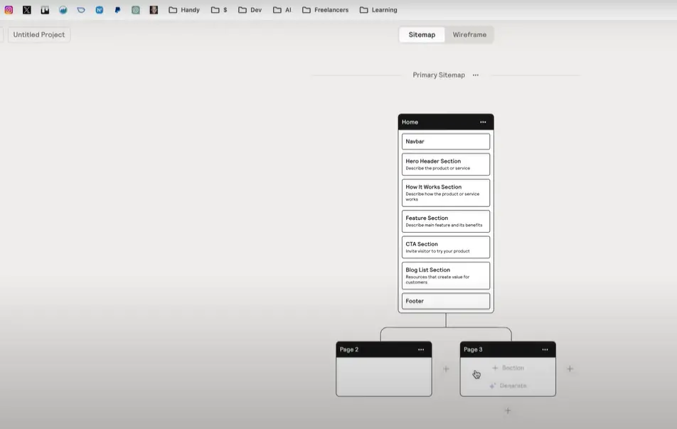 Relume AI wireframe